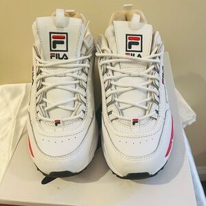 Fila Disruptor ll X Ray Tracer-White and Red and Blue Sneaker